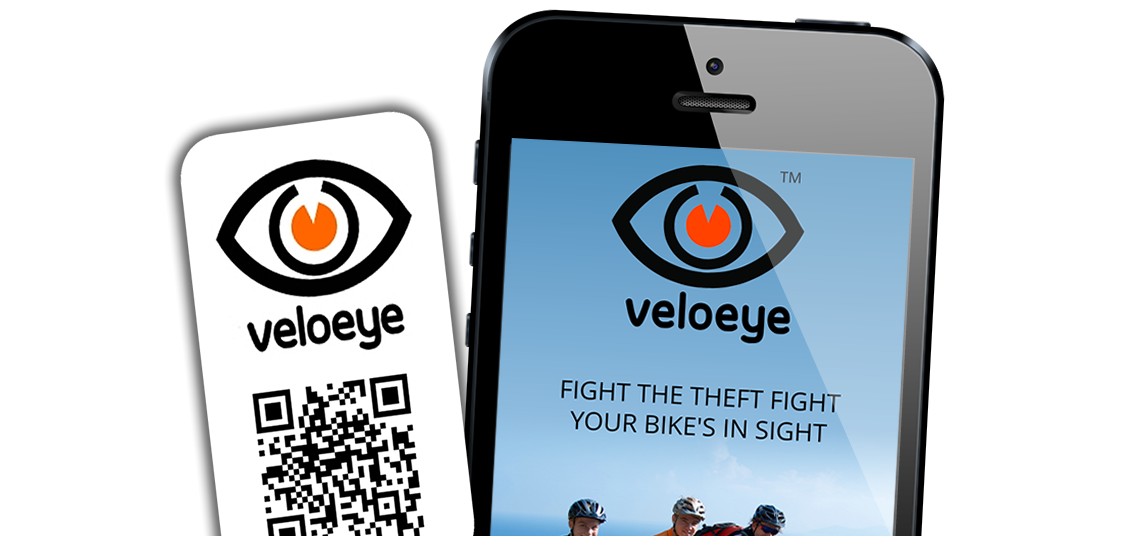 Veloeye tag and app screenshot